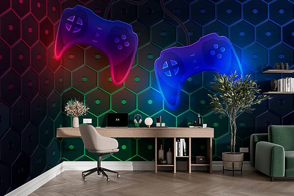 Manette de jeu sur fond d'hexagone w02904pig24r 600x400 - Manette de jeu sur fond d'hexagone