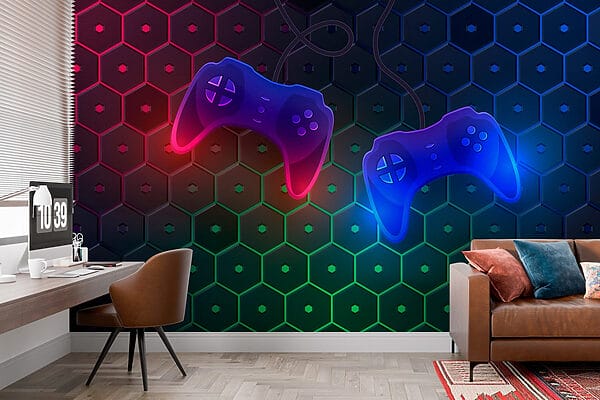 Manette de jeu sur fond d'hexagone w02904pig29mr 600x400 - Manette de jeu sur fond d'hexagone