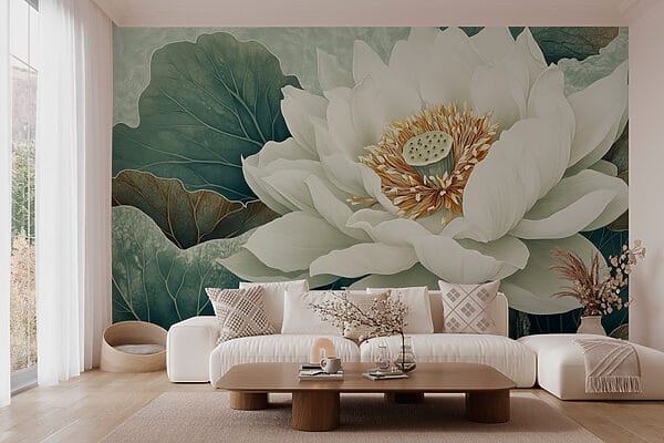 Fleur blanche avec des feuilles vertes Fleur blanche avec des feuilles vertes