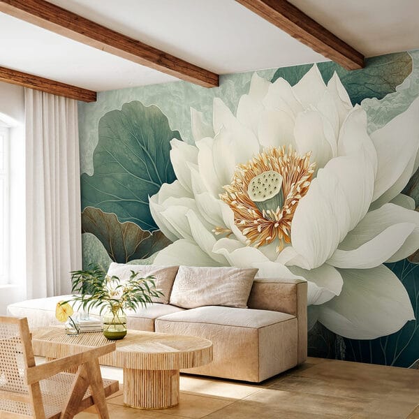 Fleur blanche avec des feuilles vertes Fleur blanche avec des feuilles vertes