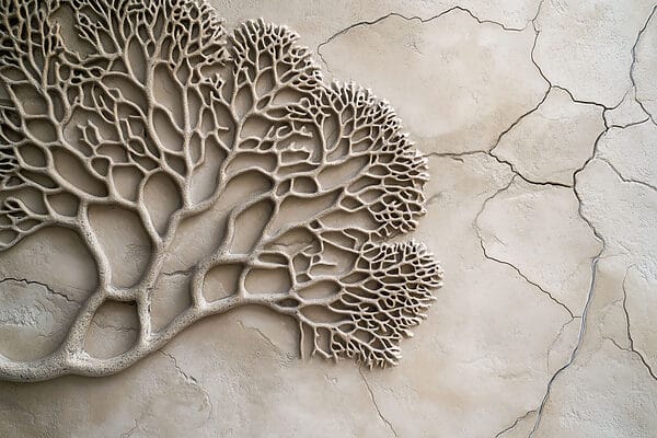 Corail sur une surface en béton Corail sur une surface en béton