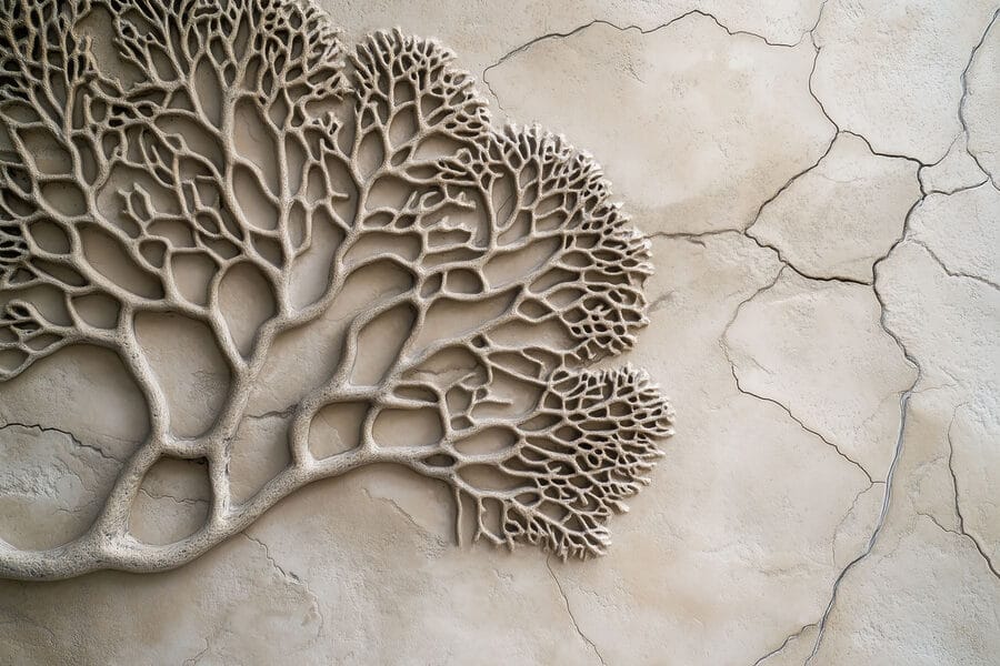 Corail sur une surface en béton
