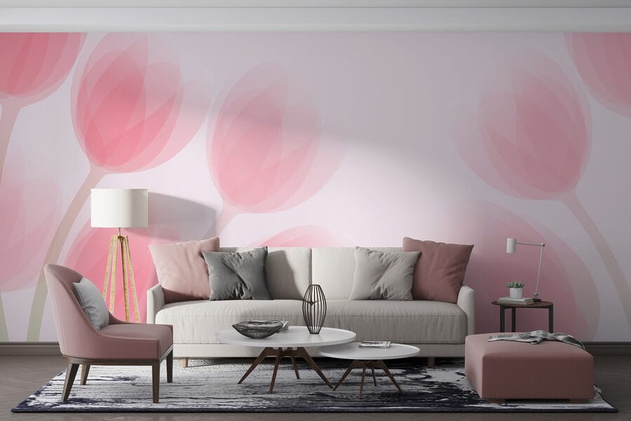 Groupe de fleurs roses