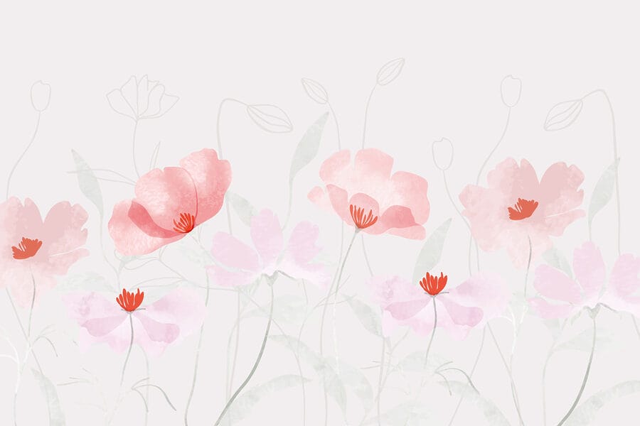 Groupe de fleurs roses