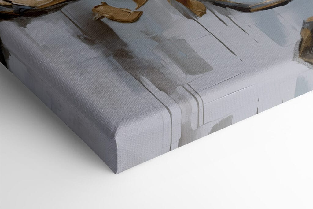 Painting of white flowers on a branch Painting of white flowers on a branch