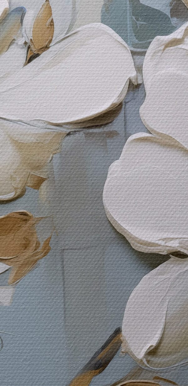 Peinture de fleurs blanches sur une branche Peinture de fleurs blanches sur une branche