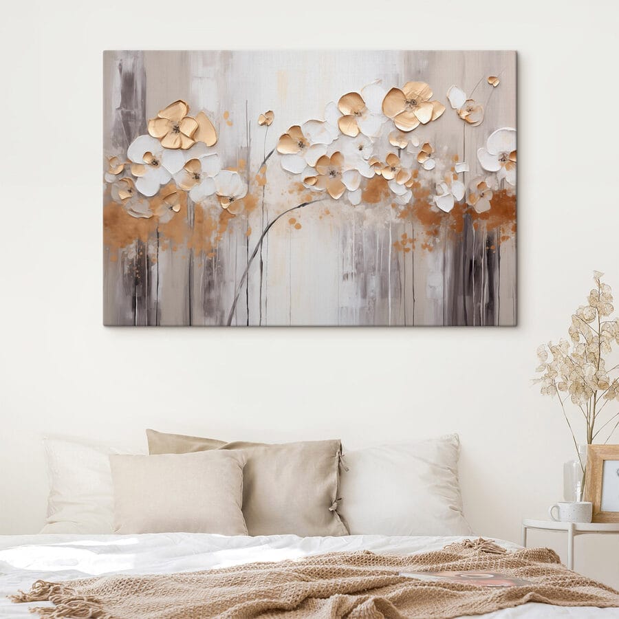 Peinture de fleurs sur un mur