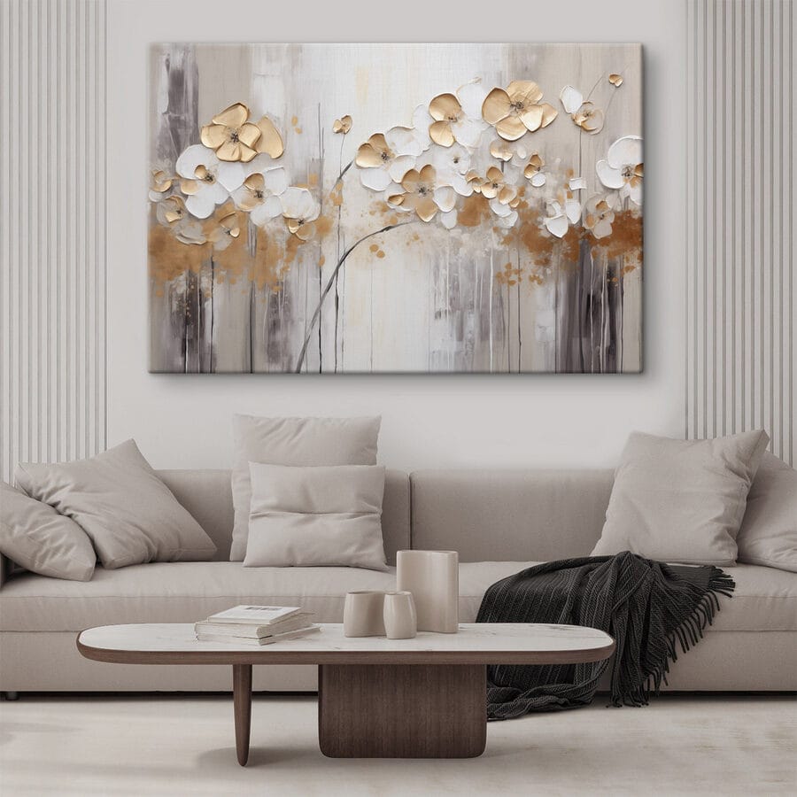 Peinture de fleurs sur un mur