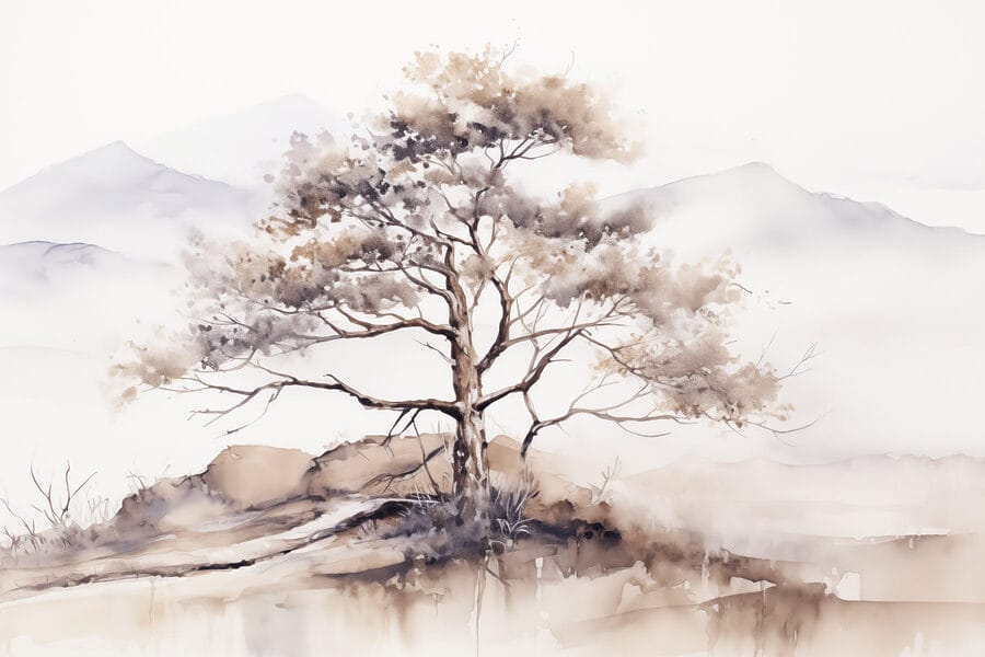 Aquarelle d'un arbre