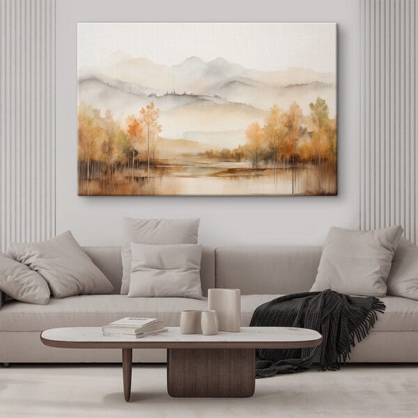 Aquarelle d'arbres et de montagnes Aquarelle d'arbres et de montagnes