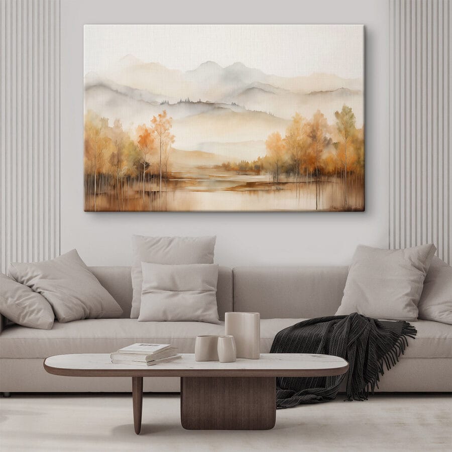 Aquarelle d'arbres et de montagnes Aquarelle d'arbres et de montagnes