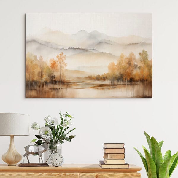 Aquarelle d'arbres et de montagnes Aquarelle d'arbres et de montagnes