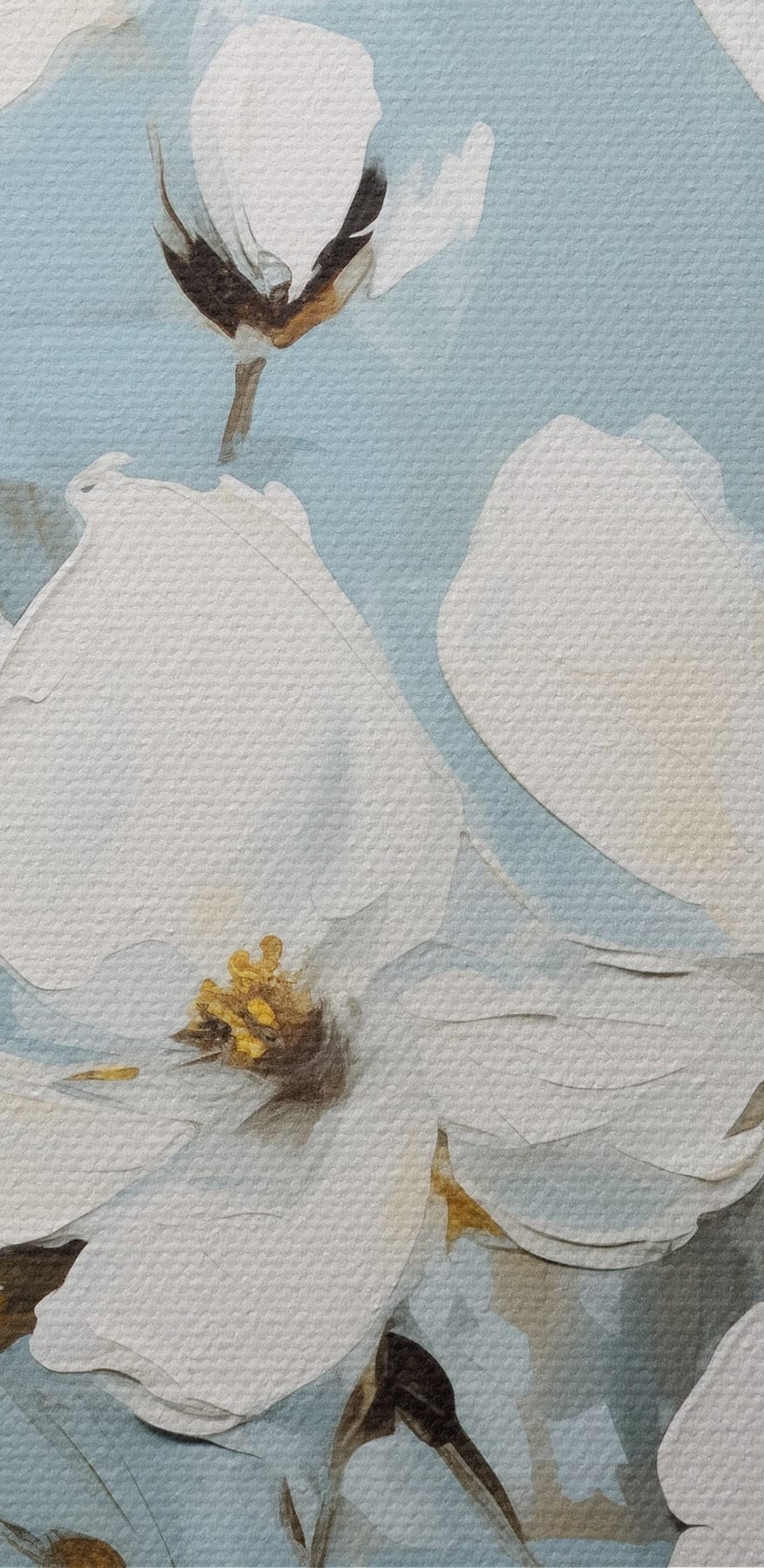 Peinture de fleurs blanches