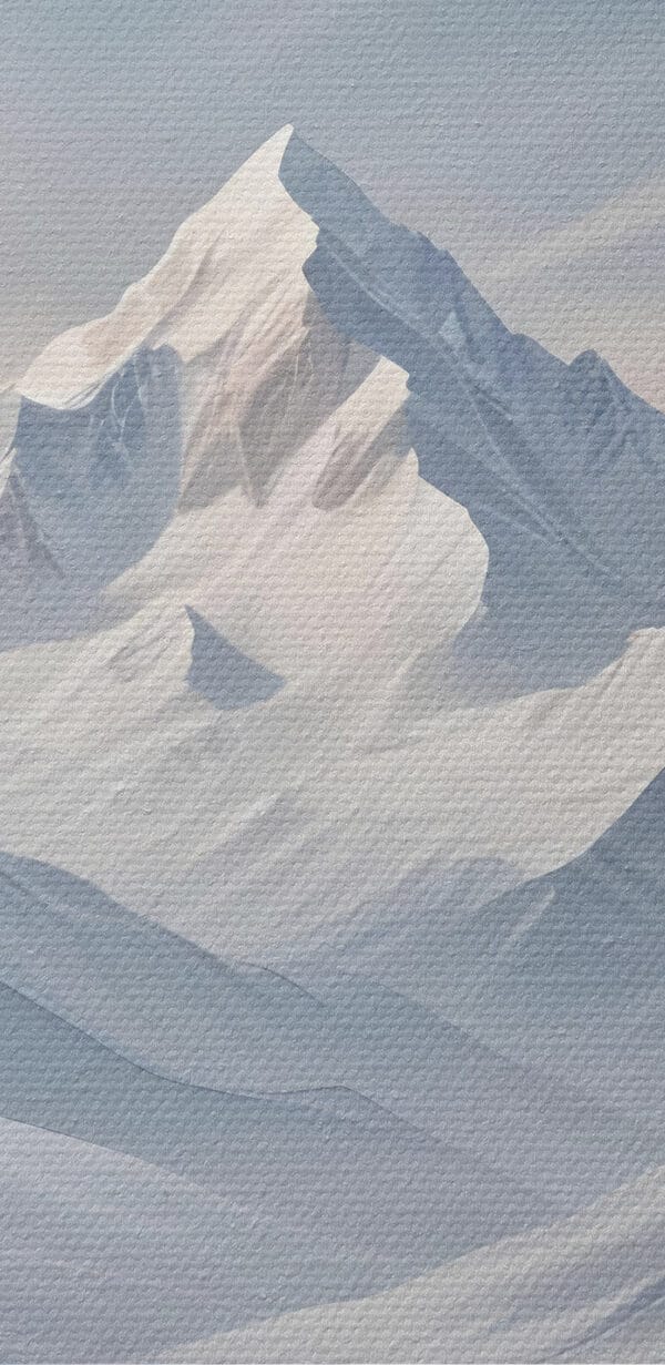 Chaîne de montagnes enneigées avec un lac Chaîne de montagnes enneigées avec un lac