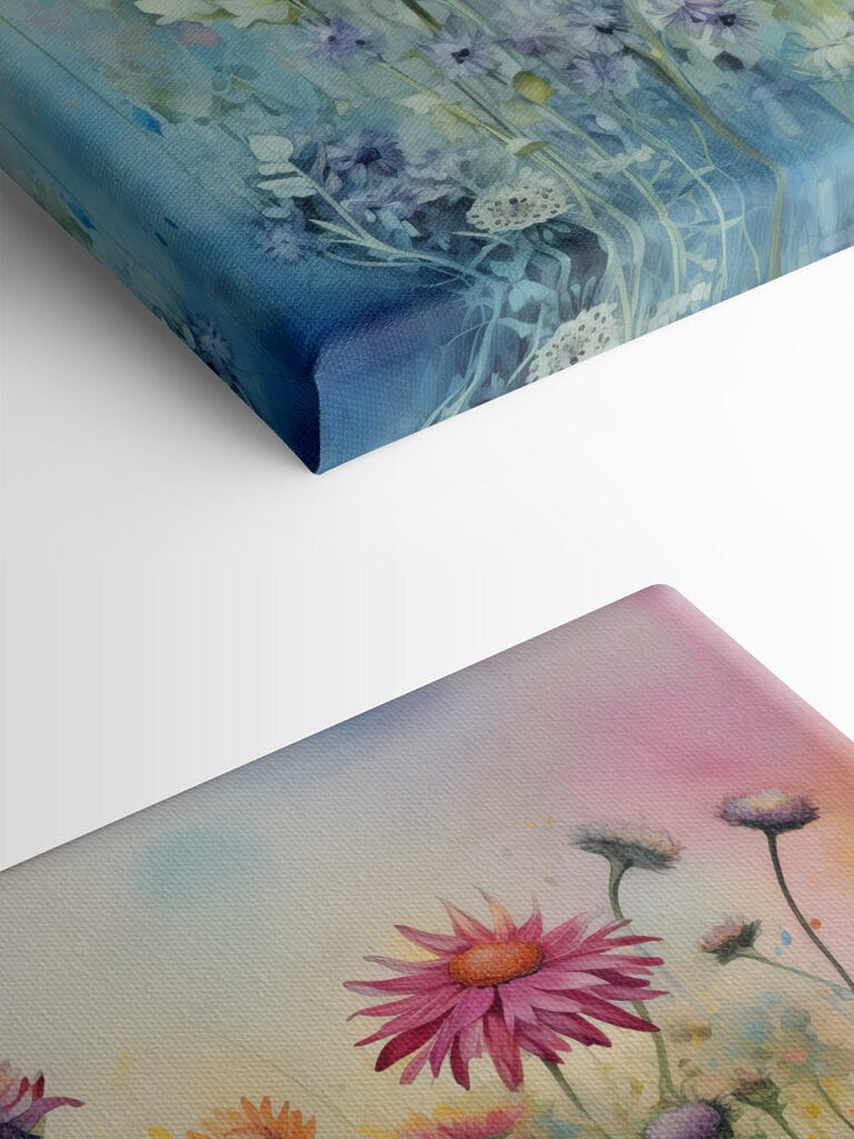 Painting of flowers in a field Painting of flowers in a field