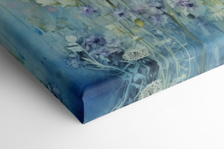 Peinture de fleurs dans un champ