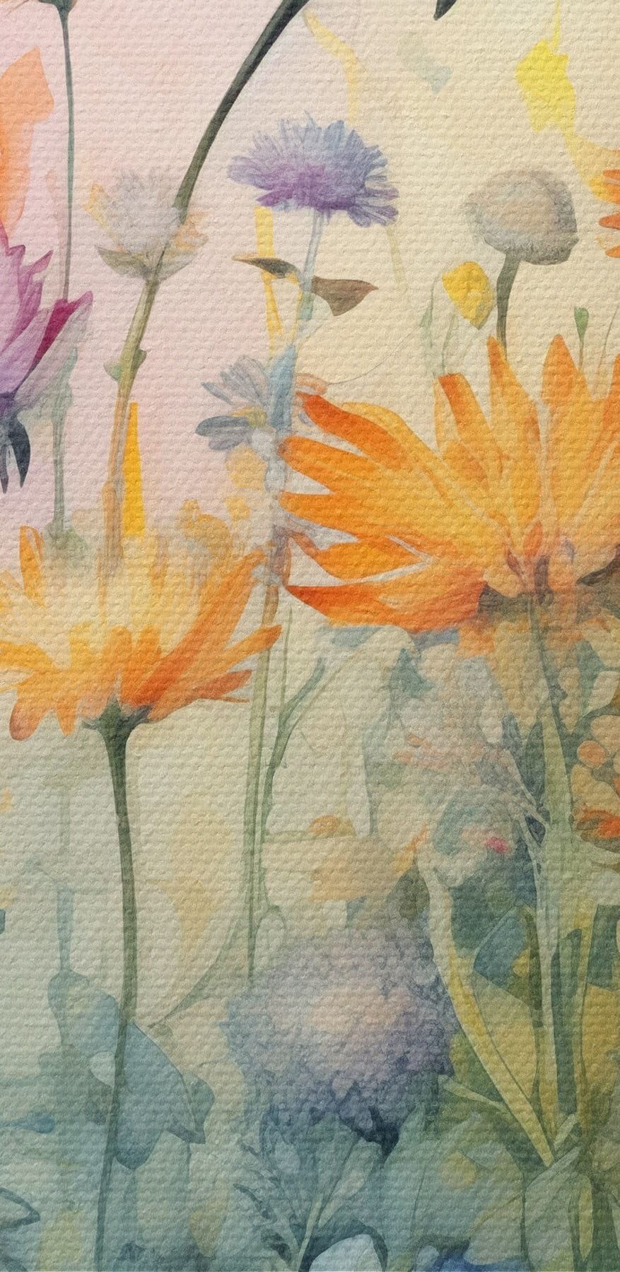 Peinture de fleurs dans un champ