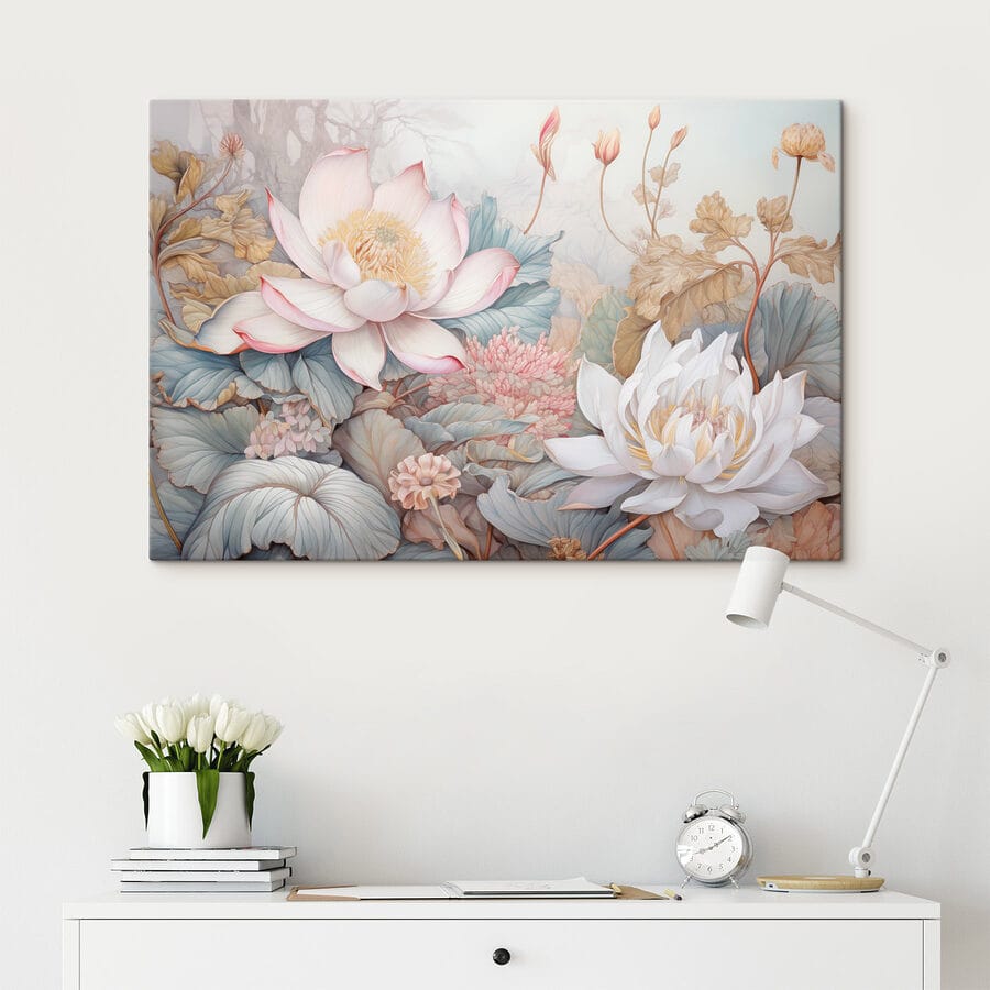 Peinture de fleurs et de feuilles