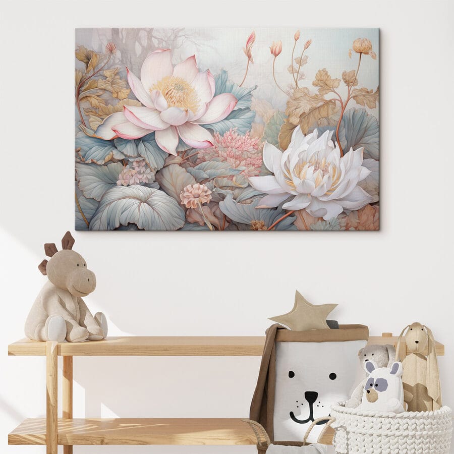 Peinture de fleurs et de feuilles