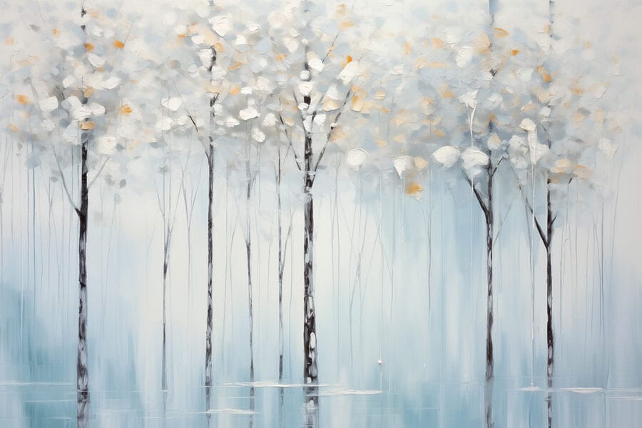 Peinture d'arbres dans un lac Peinture d'arbres dans un lac