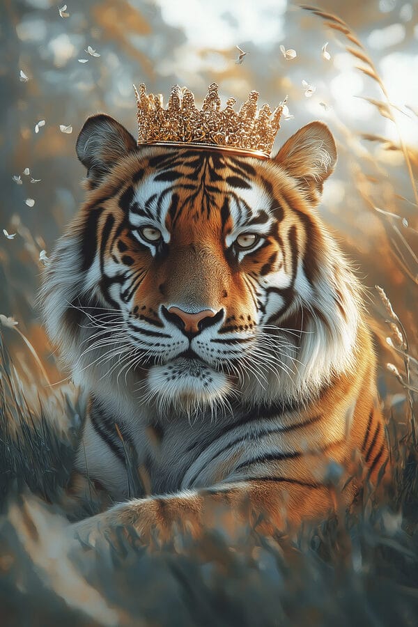 Tigre avec une couronne Tigre avec une couronne