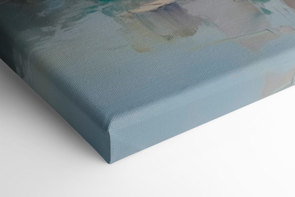 Painting of boats in a harbor