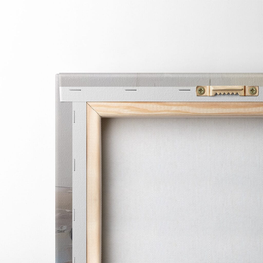 Painting of boats in a harbor