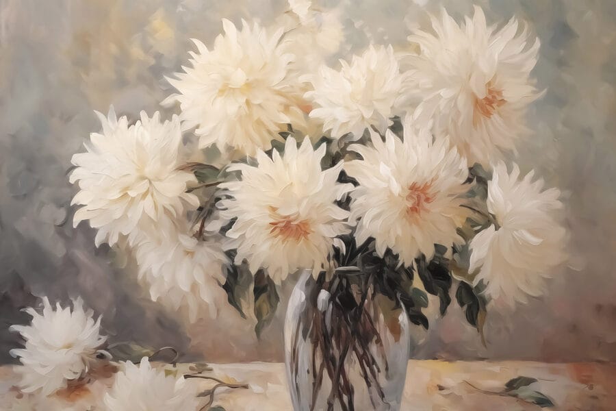 Peinture de fleurs dans un vase