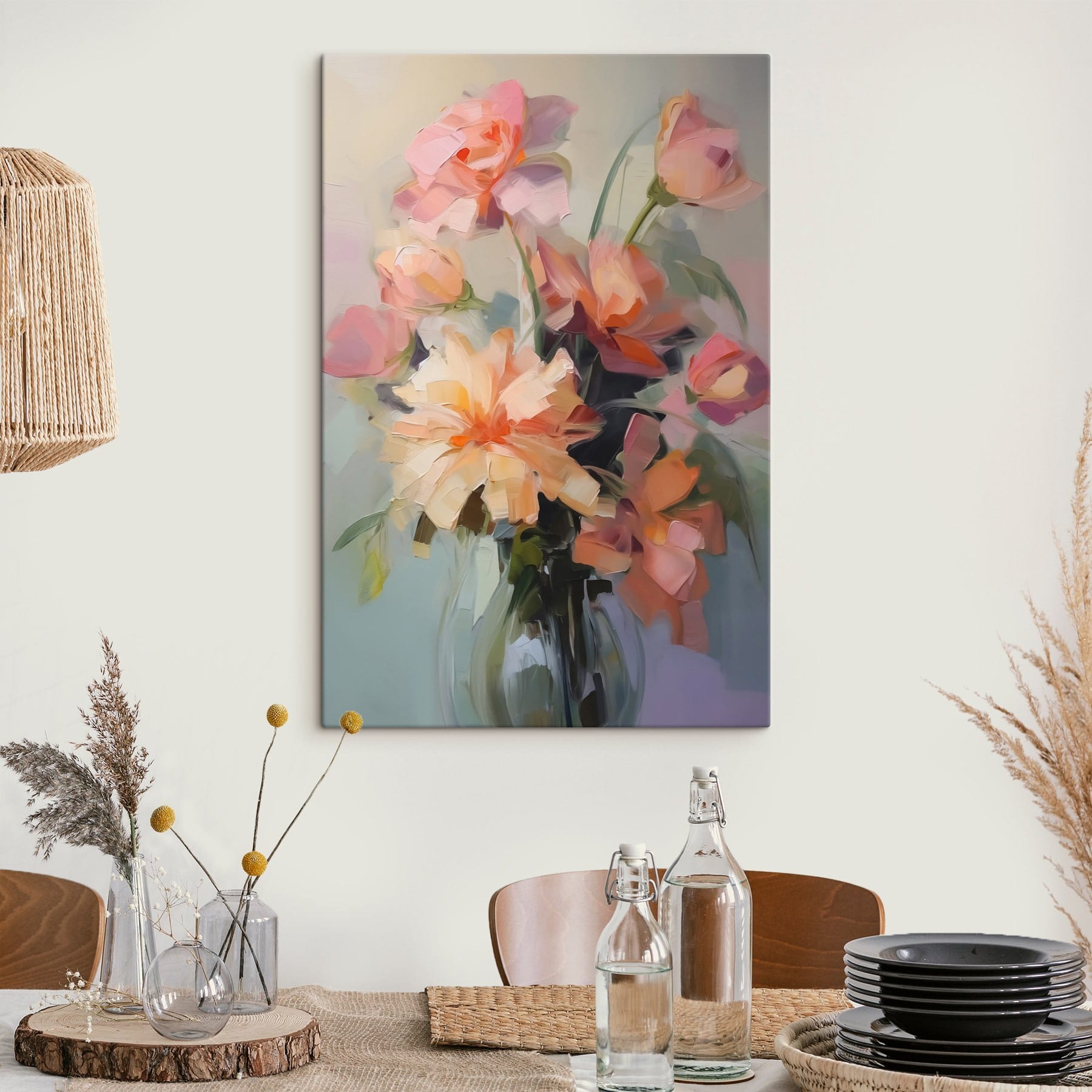Painting of flowers in a vase