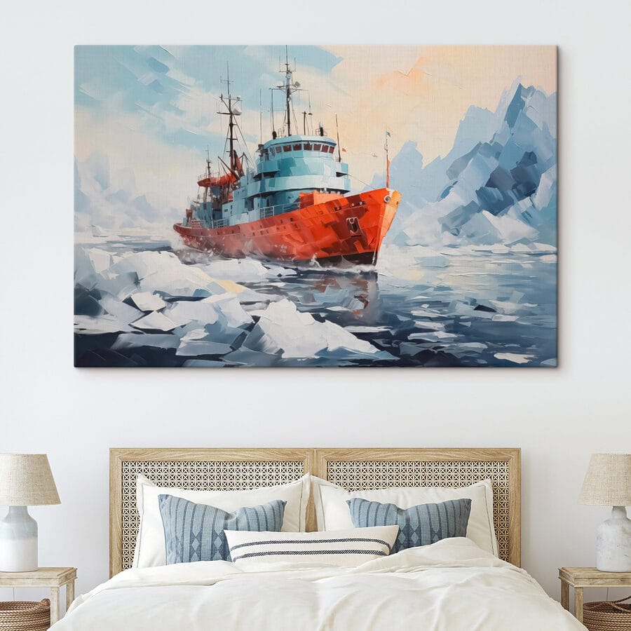 Peinture d'un bateau dans l'eau
