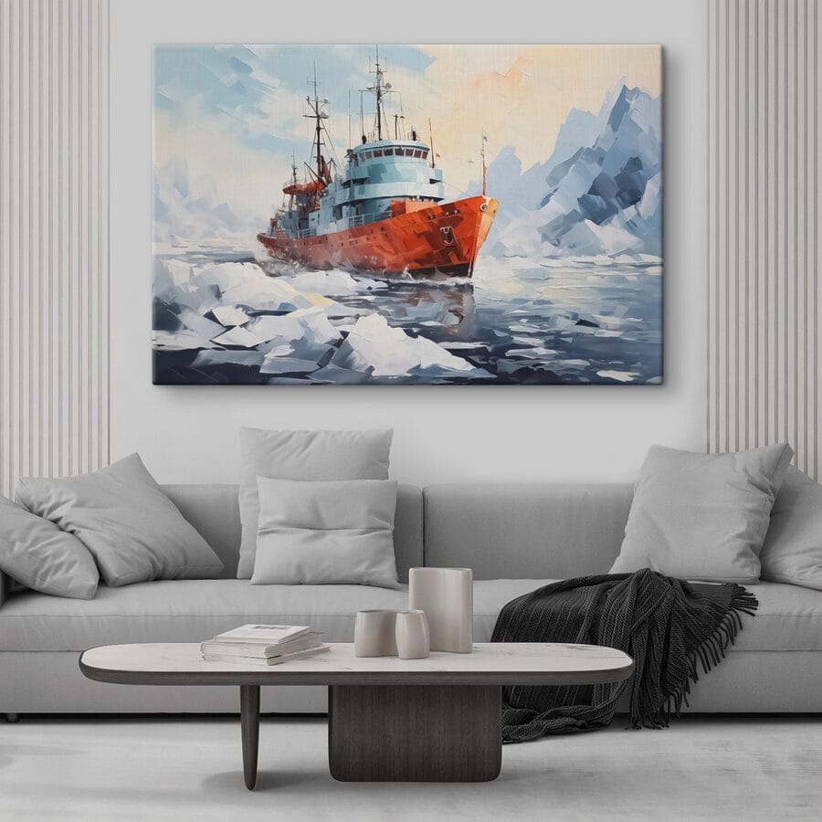 Peinture d'un bateau dans l'eau