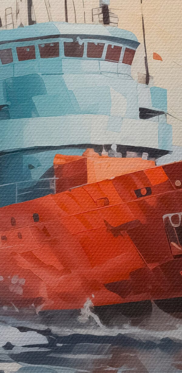 Peinture d'un bateau dans l'eau Peinture d'un bateau dans l'eau