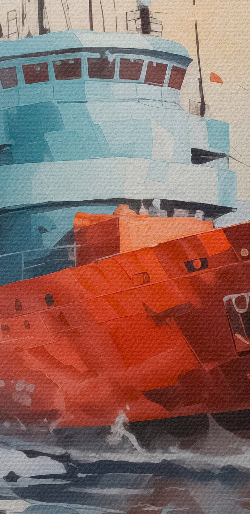 Peinture d'un bateau dans l'eau