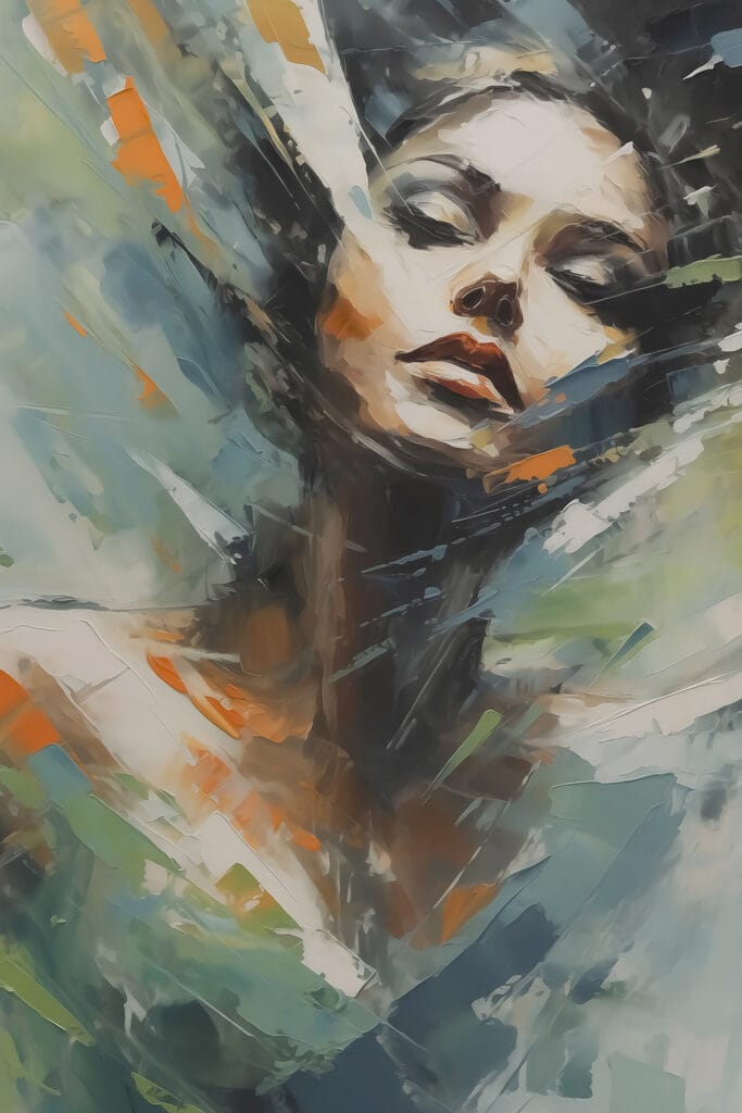 Painting of a woman's face Painting of a woman's face