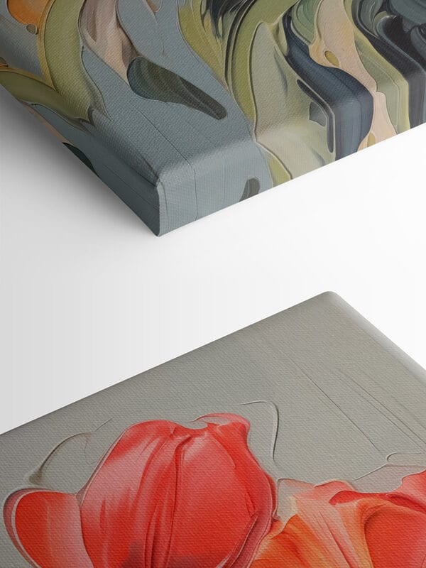 Peinture de tulipes sur fond gris Peinture de tulipes sur fond gris