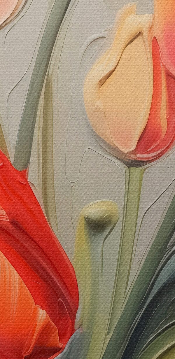 Peinture de tulipes sur fond gris Peinture de tulipes sur fond gris
