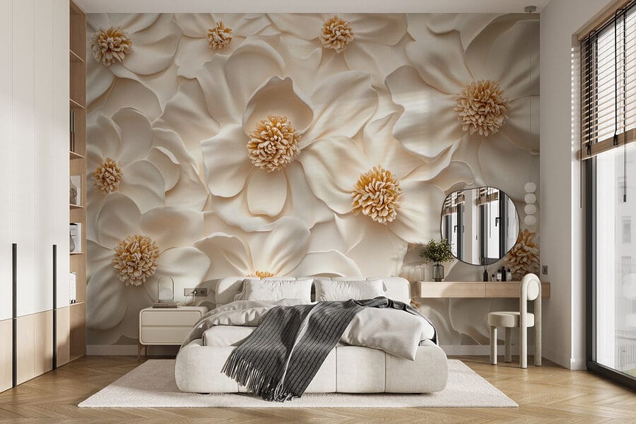 Groupe de fleurs blanches