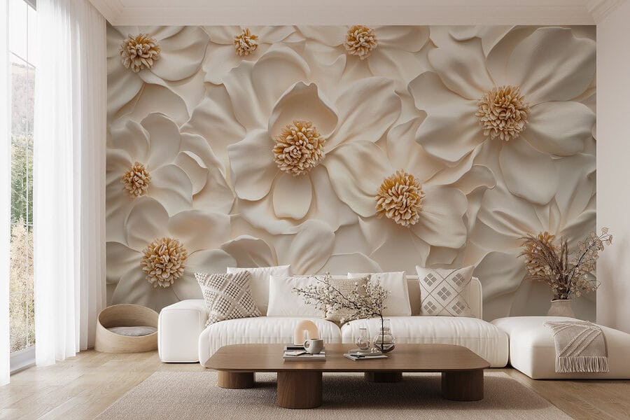 Groupe de fleurs blanches