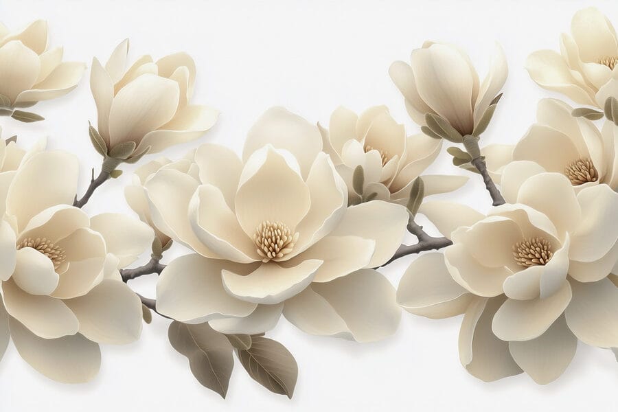Fleurs blanches sur une branche