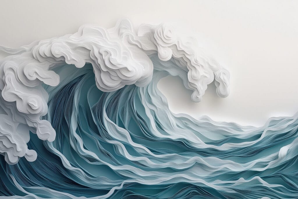 Papier découpé d'une vague Papier découpé d'une vague