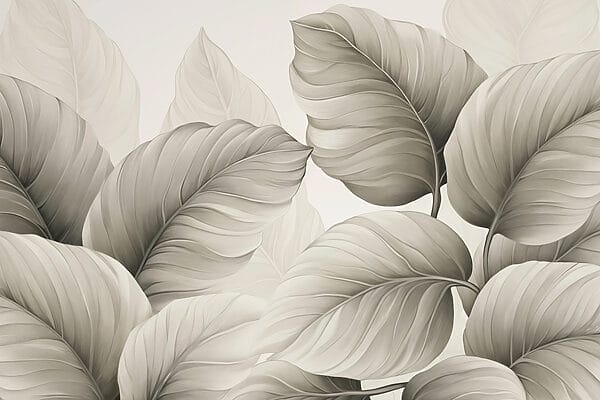Feuilles luxuriantes dans des tons doux et monochromes Feuilles luxuriantes dans des tons doux et monochromes