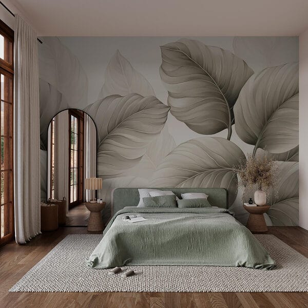 Feuilles luxuriantes dans des tons doux et monochromes Feuilles luxuriantes dans des tons doux et monochromes