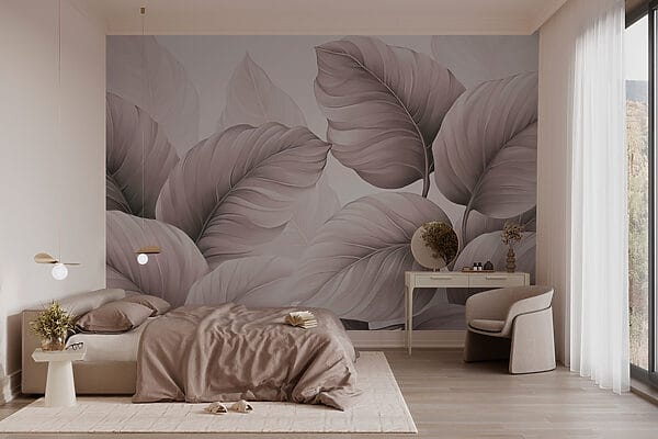 Des motifs de feuilles sereins dans des tons doux Des motifs de feuilles sereins dans des tons doux