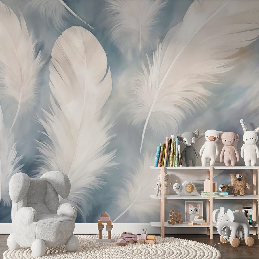 Groupe de plumes blanches