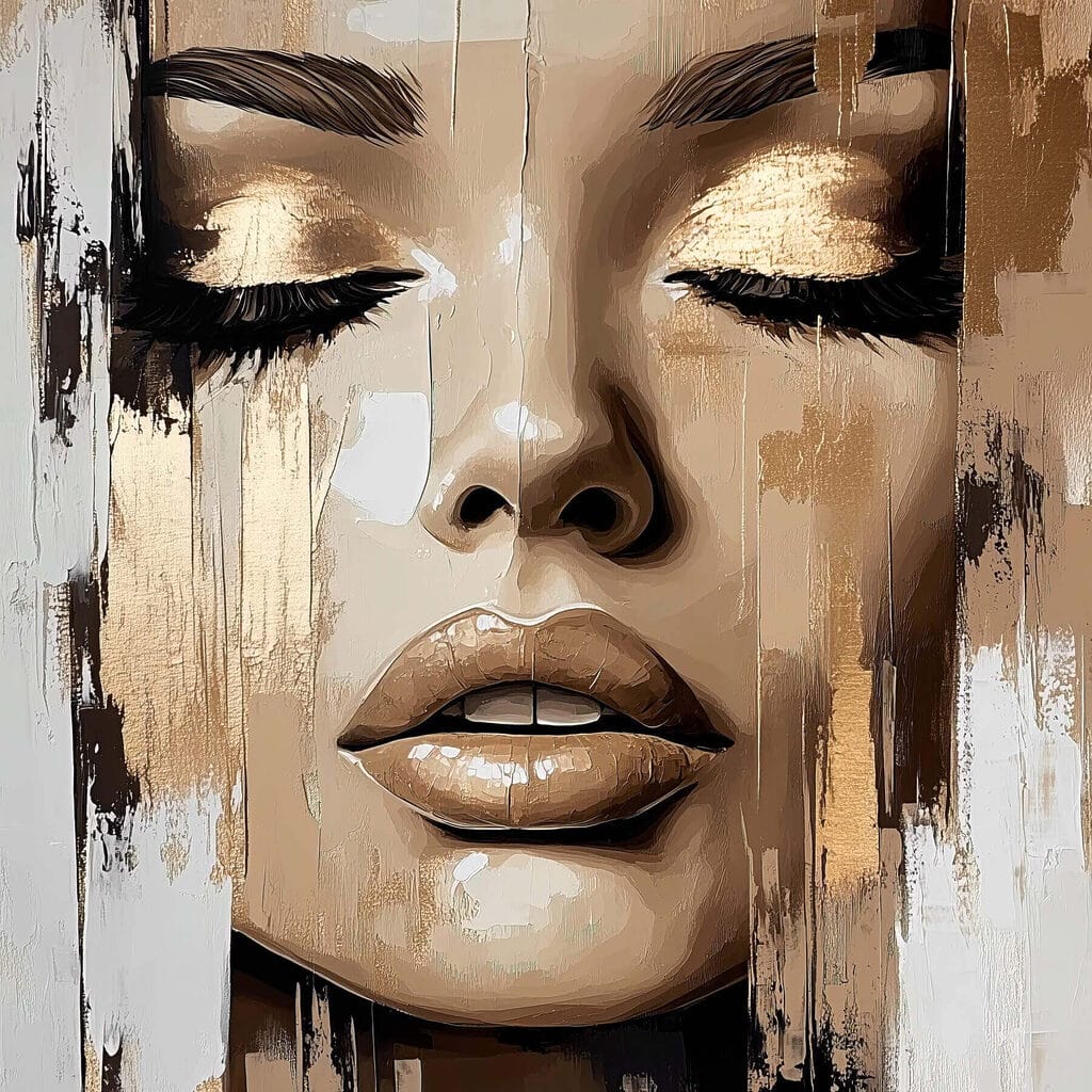 Painting of a woman's face Painting of a woman's face