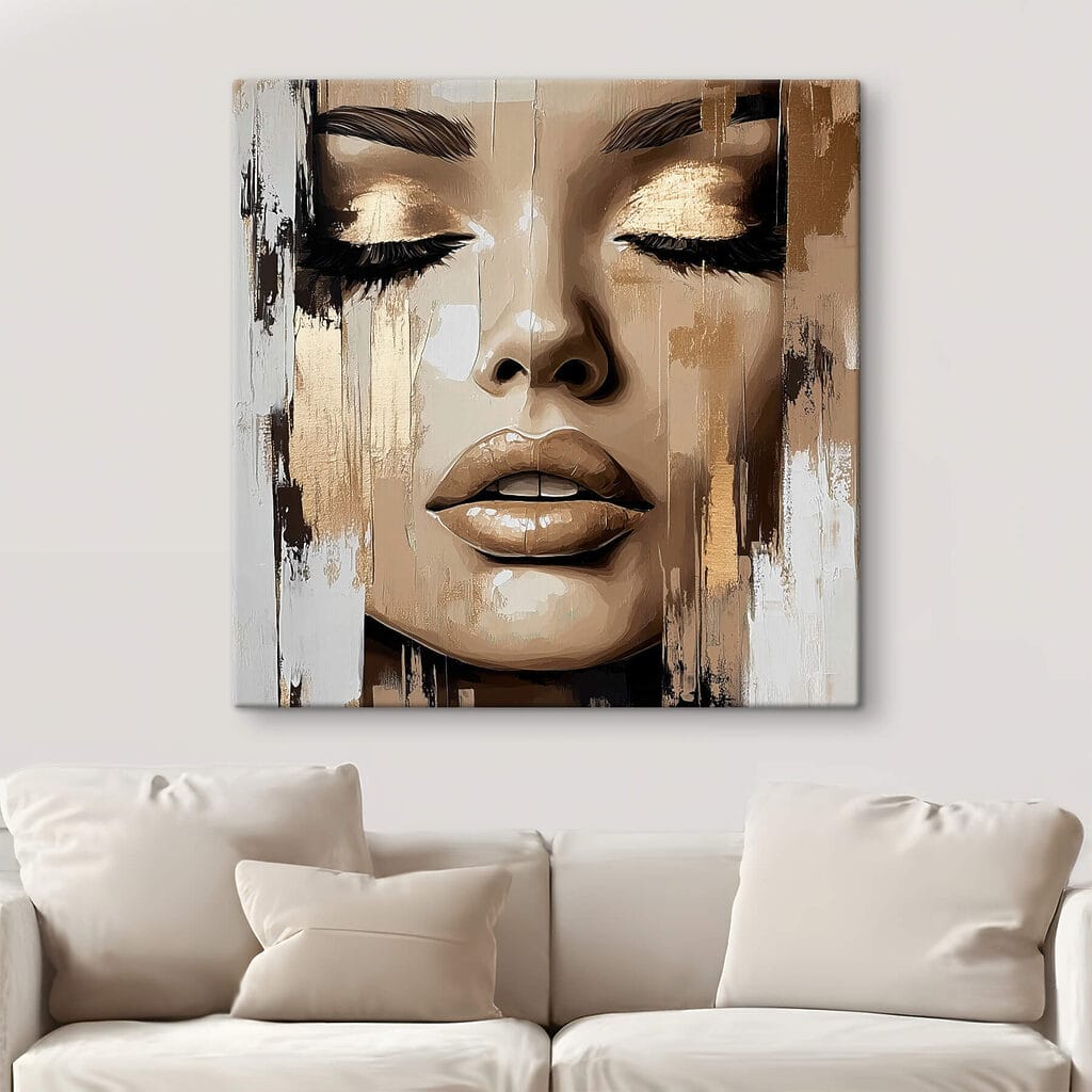 Painting of a woman's face Painting of a woman's face