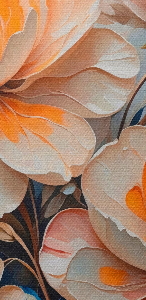 Peinture de fleurs sur fond bleu Peinture de fleurs sur fond bleu