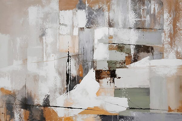 Peinture d'un mur blanc et brun Peinture d'un mur blanc et brun