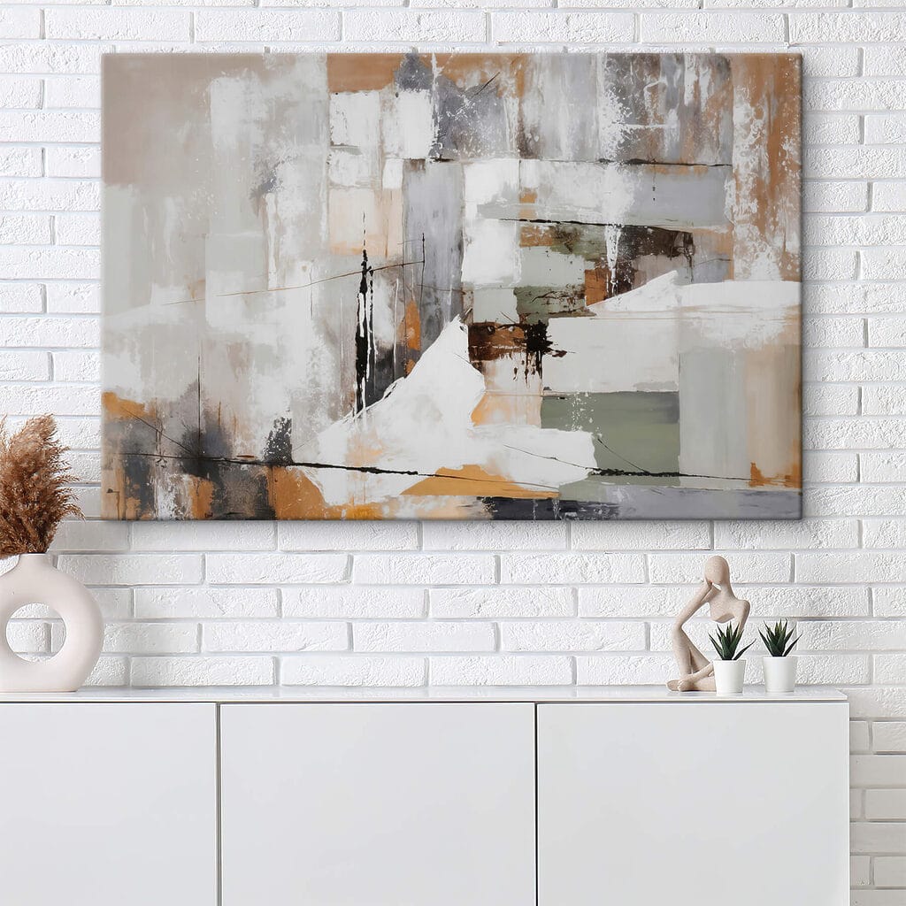 Painting of a white and brown wall Painting of a white and brown wall