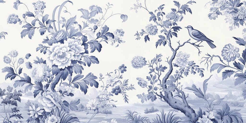 Motif floral bleu et blanc Motif floral bleu et blanc